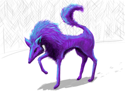 Wolf WIP illustration purple sketch wolf