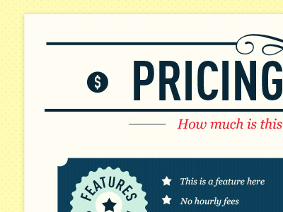Pricing design typography web