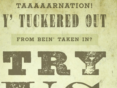 Taaarnation! branding projekt projekt inc. sean costik texture typography