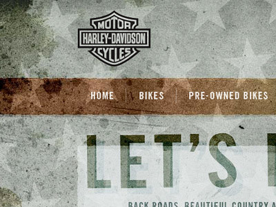 Let’s Ride harley davidson navigation projekt projekt inc. sean costik texture website