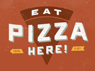 Eat Pizza Here! logo piazza piazza 17 pizza projekt projekt inc. red sean costik signage typography