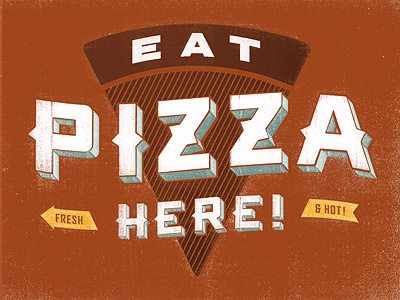 Eat (More) Pizza Here! logo piazza piazza 17 pizza projekt projekt inc. red sean costik signage typography