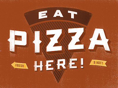 Eat (even more) Pizza Here! arrows logo piazza piazza 17 pizza projekt projekt inc. red retro sean costik signage typography vintage