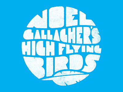 Noel Gallagher's High Flying Birds blue circle feather high flying birds logo noel gallagher oasis sixties typography