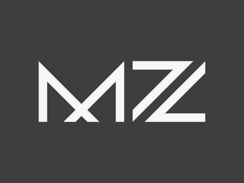 “MZ” logo branding logo m mz p triangles z