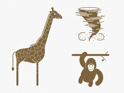 Animals No. 5 ape giraffe icons logo projekt projekt inc. pure sweets sean costik tasmanian devil