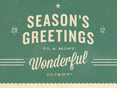 Season's Greetings typography green holiday christmas star retro projekt sean costik wonderful inc. seasons greetings