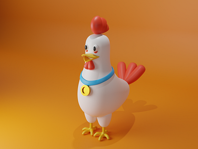 Cartoon chicken 3d art