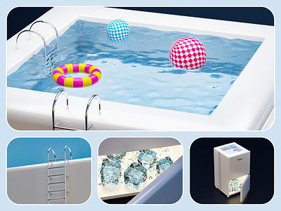 The pool refrigerator_Delicate rebranding 3d art