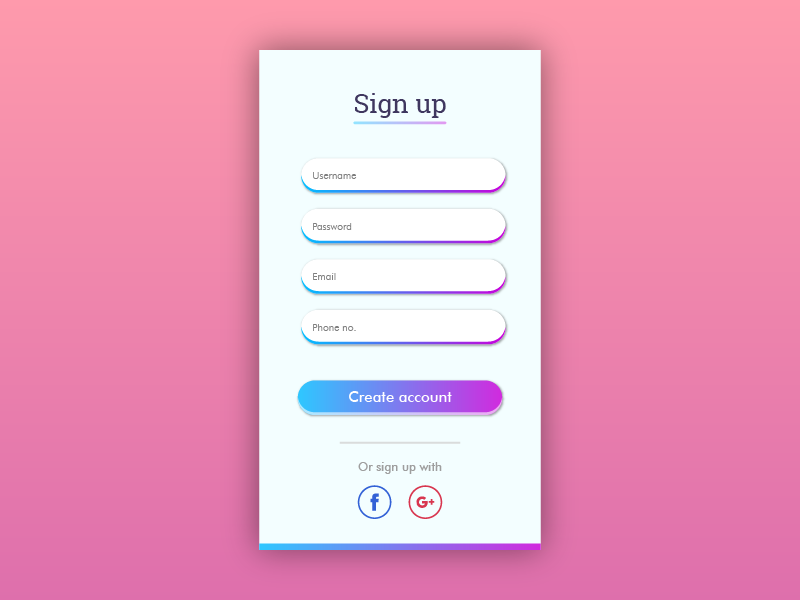 Daily UI - Signup Page by Nawaz Hassan on Dribbble