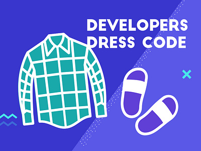 Developers Dress Code - blue illustration