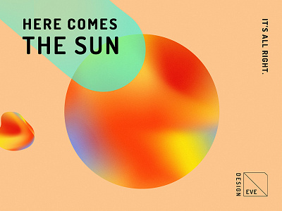 Here comes the sun graphic illustration poster design