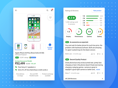 Mobile Product Page chart design details ecommerce flipkart mobile product page ratings reviews shopping ui