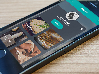Profile Concept Version 1 alert app feed food ios menu notification profile social ui ux