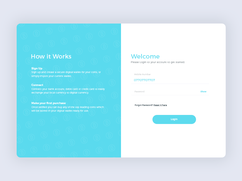 Welcome Screen by Scott Pointon on Dribbble