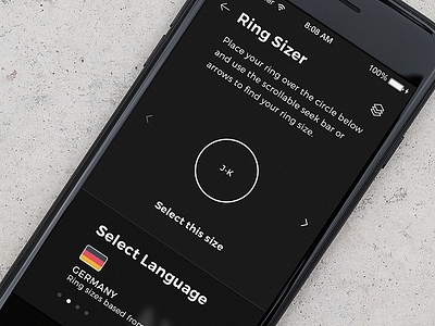 Minimal Ring Sizer App app dailyui design experience flat interaction interface ios product ui user ux