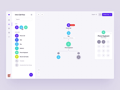 Flow Builder analytic animation automation builder call chart dashboard finance flow graph nodes pipeline product design template ui ux web