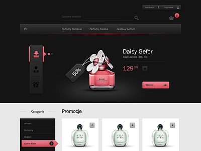 Perfumery Shop - Hello Dribble app page perfume perfumery perfumes prestashop shop shuma87 site webdesign webpage website