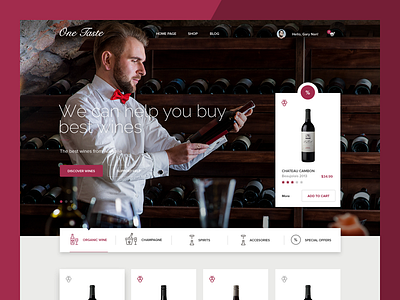 Wine E-commerce e commerce flat landing page shop shum87 ui ux wine