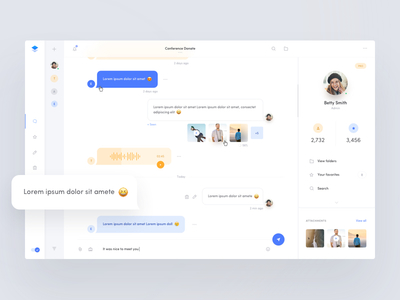 Chat/Messenger - Web App chat dashboard emoji inbox messages messenger profile web app