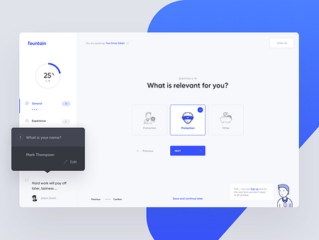 Fountain - Applicant Form by Michal Parulski on Dribbble