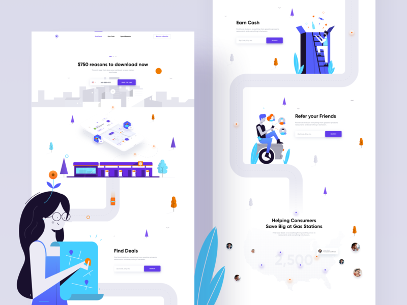 Trunow - Landing Page app buildings dashboard ecommerce icons illustration landing page landscape petrol promo page ui ux way web