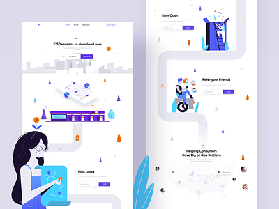 Trunow - Landing Page app buildings dashboard ecommerce icons illustration landing page landscape petrol promo page ui ux way web