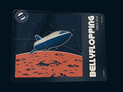 Belly flopping Starship animation app branding card design graphic design illustration logo mars mobile nasa nft planet space spacex starship typography ui vector