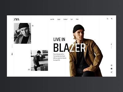 Zara website redesign exploration animation clean clothes ecommerce landing page minimal online shopping webpage zara