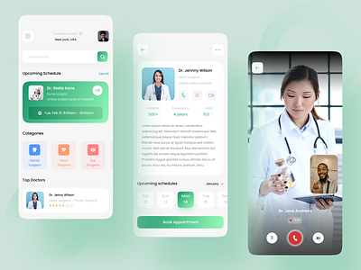 Doctor App UI designs, themes, templates and downloadable graphic