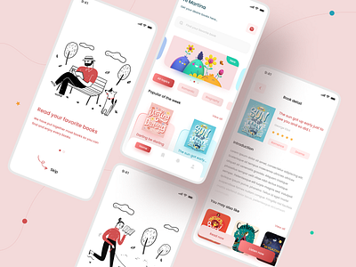 E-book app app app design app ui appdesign application book app ebook ebookapp illustraion light minimal mobile online book ui uiux