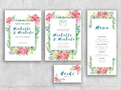 Watercolor Wedding Suite