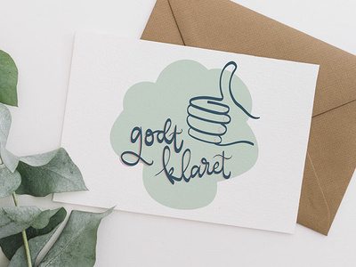 Well Done Card card handlettering illustration thumbsup