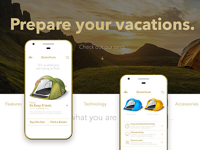 Quechua Concept art direction design desktop digital layout mobile trip ui ux vacation webdesign