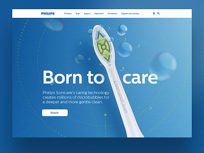 Philips Born to Care art direction campaign design digital healthcare layout ui ux webdesign
