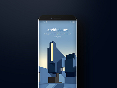 Architecture Series app architecture art direction blue branding design digital flat illustration layout mobile product typography ui ux vector visual web webdesign website