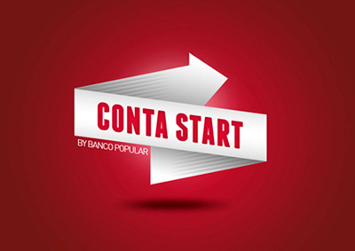 Logo Conta Start agency arrow bank brand compact corporate i.d. logo red