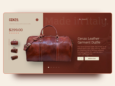 Bag Shopping Landing Page Design