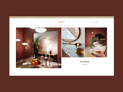 Nillé - Interior décor bordeaux design ecommerce furniture home decor interior maroon qode interactive select themes shop ui visual design