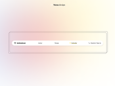 Menu design anime design gradient home app idea inpiration inspo menu ui ux
