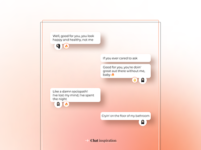 Chat inspo app chat chat inspo color design good4u gradient peach ui ux