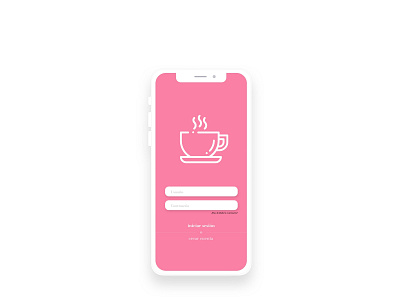 Coffee app app coffee coffeeshop design login pink ui ux