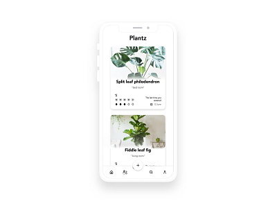 Plantz app design green minimalism minimalist plants ui ux
