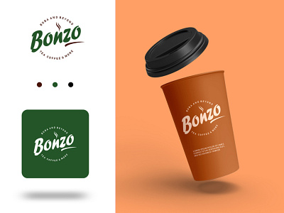 Bonzo Coffee Shop branding coffee creative design figma illustration logo typography ui ux vector