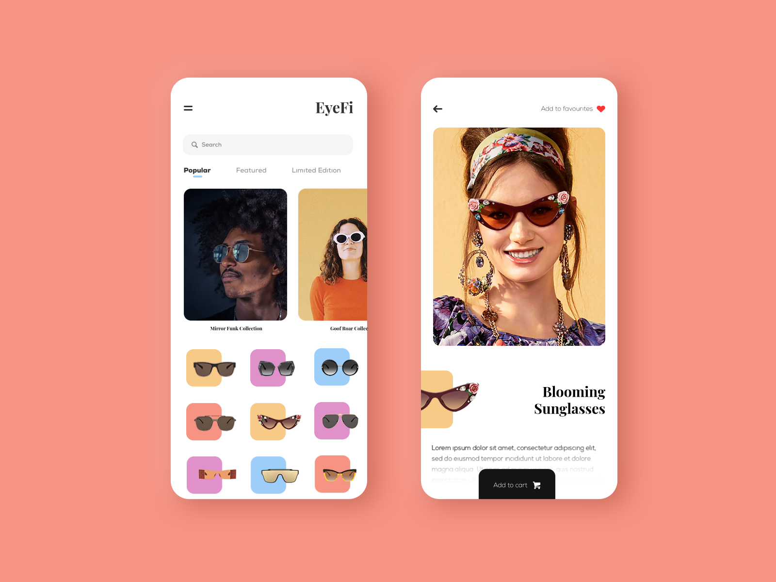 Sun Glasses Store App by Charmin Vemula on Dribbble