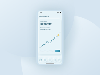 Investment App Design app app design banking app chart clean investments investments app light minimalistic mobile mobile design neumorphism ui