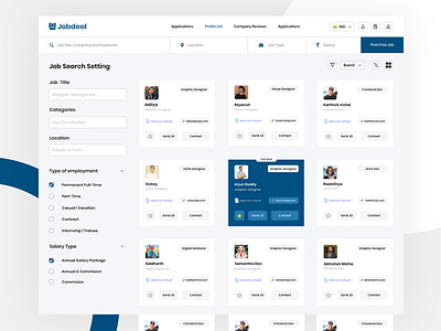 Minimal job post & Hiring Dashboard - Jobdeal dashboad dashboard ui design job board minimal planing research ui web webdesign website