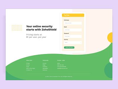 Footer Design for zoho