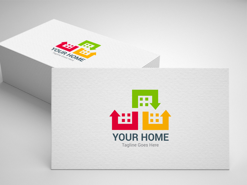 Construction Logo real estate property protect house home logo home construction city building builder build architects studio
