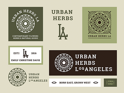 Urban Herbs LA flowers logo organic